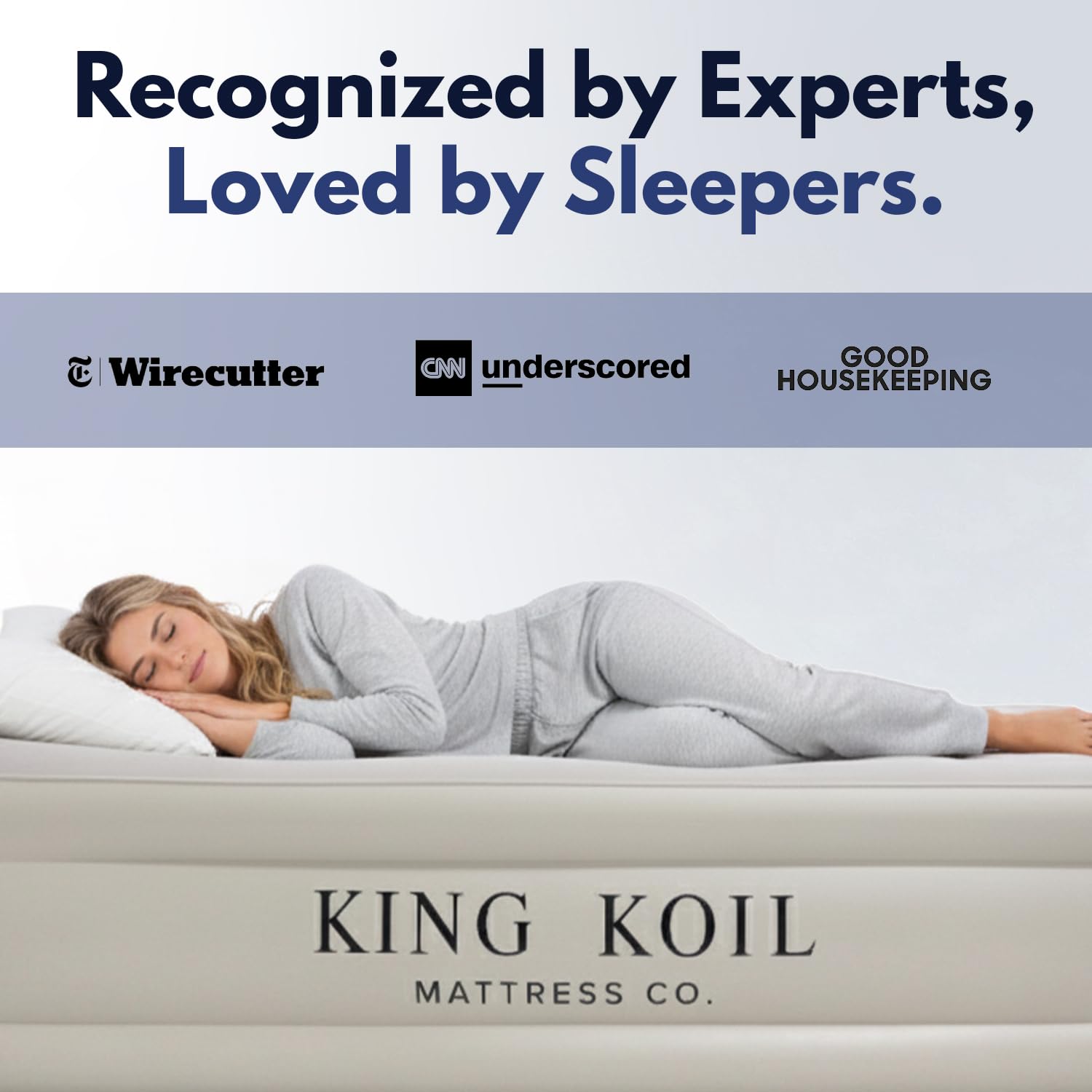 King Koil Luxury Queen Airbed camping-ready design for travel and camping setups