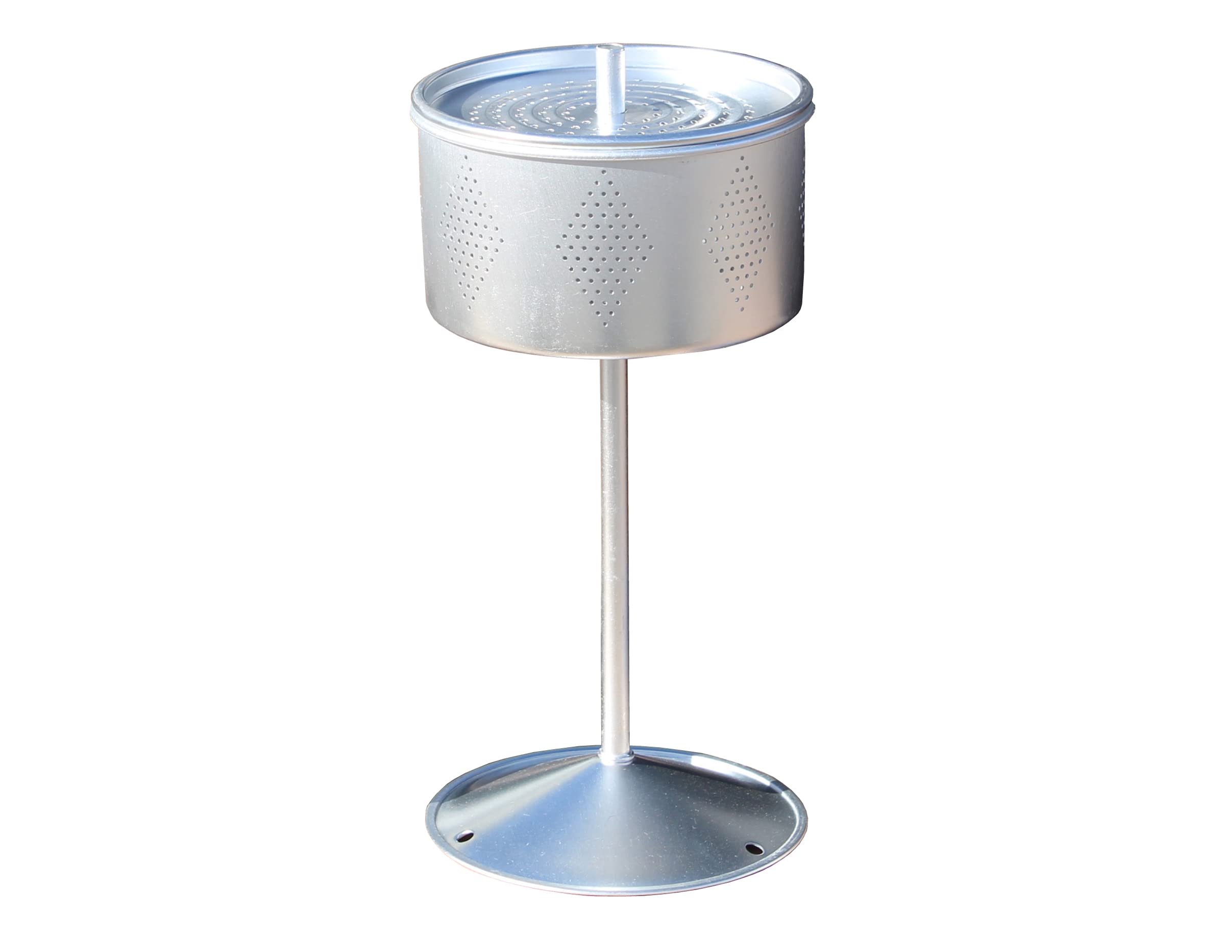 King Kooker Mr. Outdoors coffee percolator side view with folding handle for compact packing