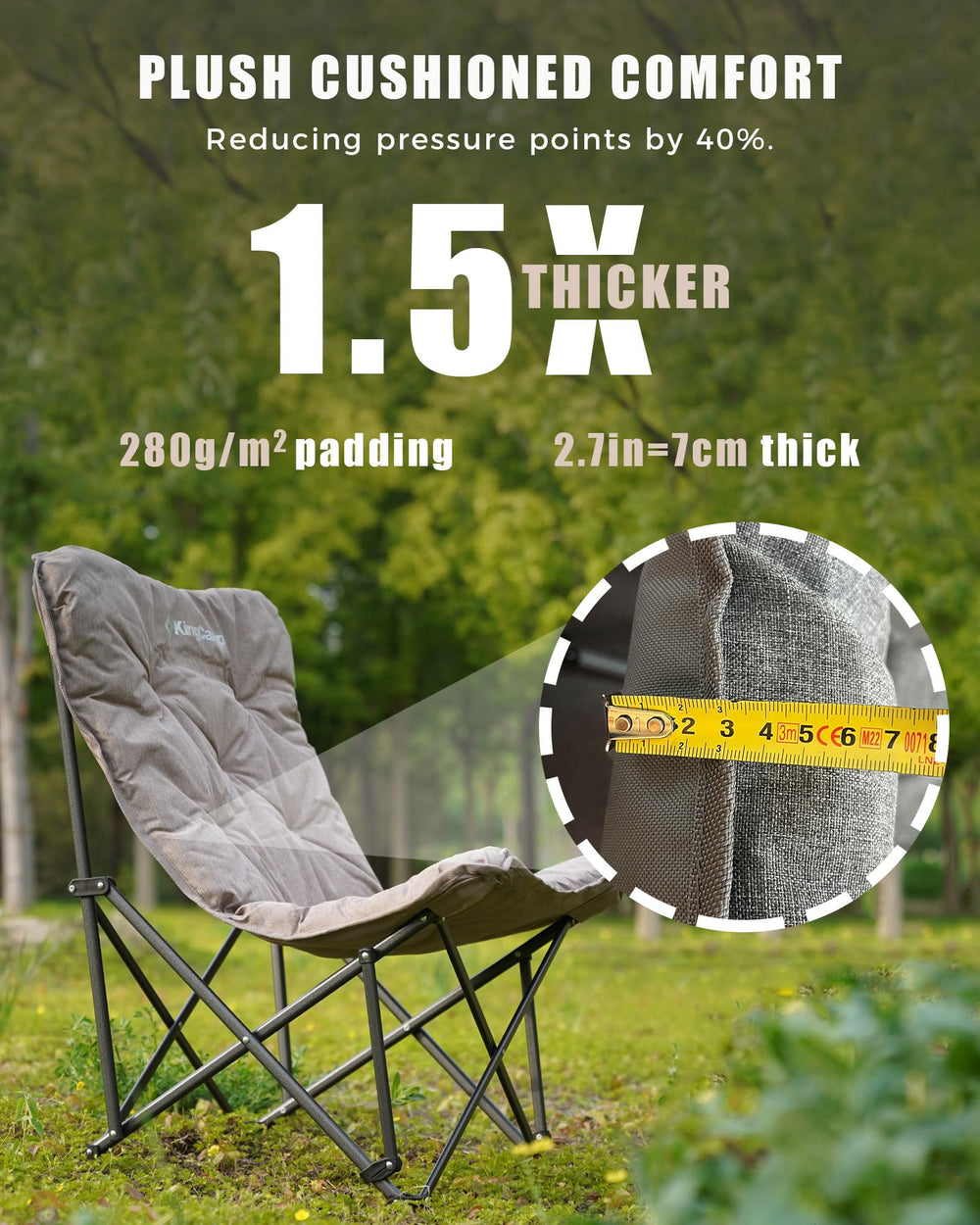 KingCamp chair supports up to 400 lbs for heavy-duty use.