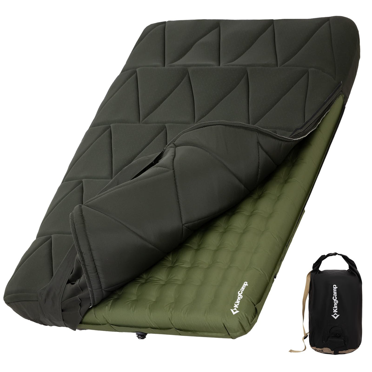 KingCamp 6.7in sleeping pad top view with roomy double space