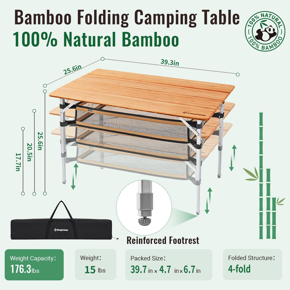 KingCamp adjustable-height-legs adapt to different seating for versatile outdoor use.