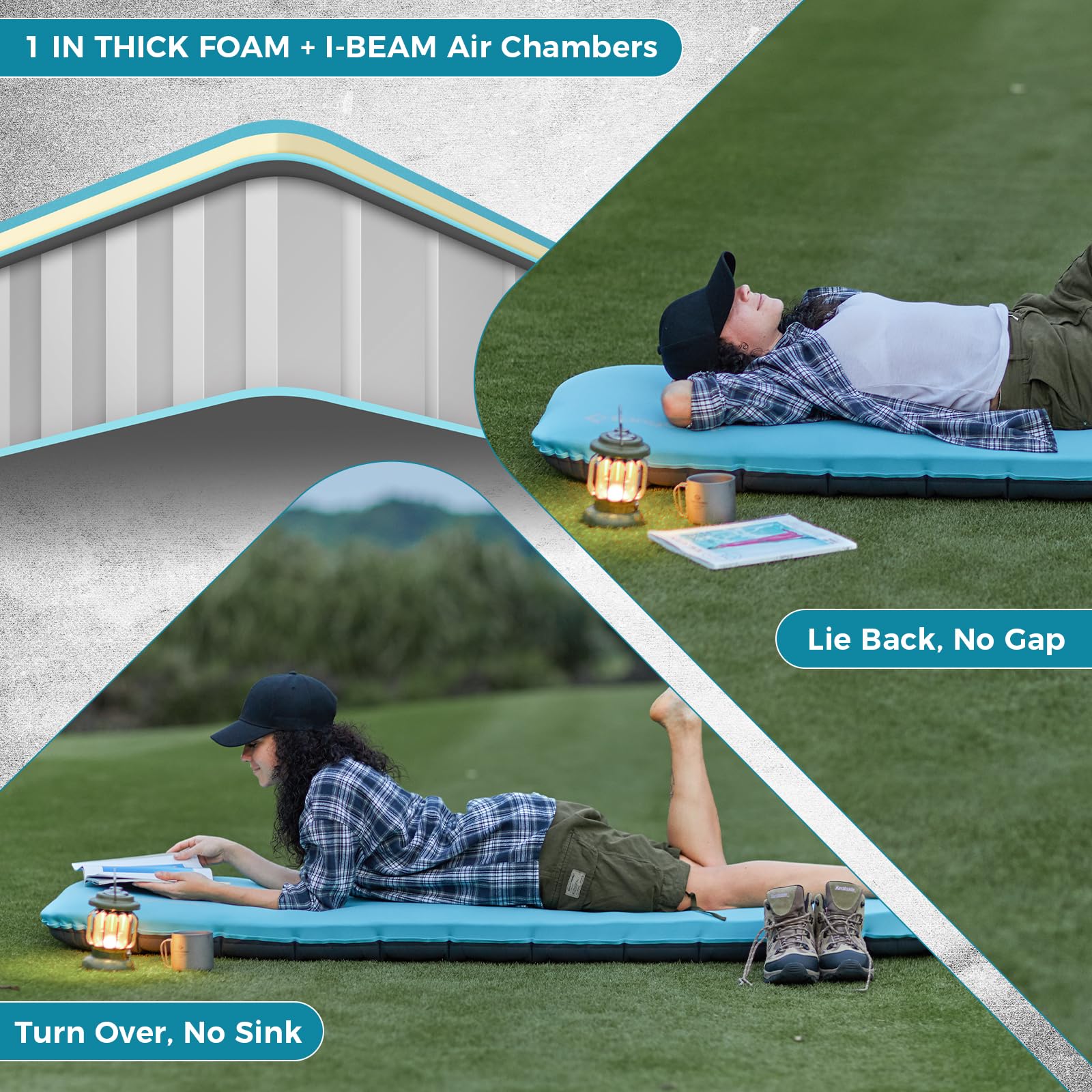 KingCamp sleeping pad foam-layer detail highlighting insulation and comfort