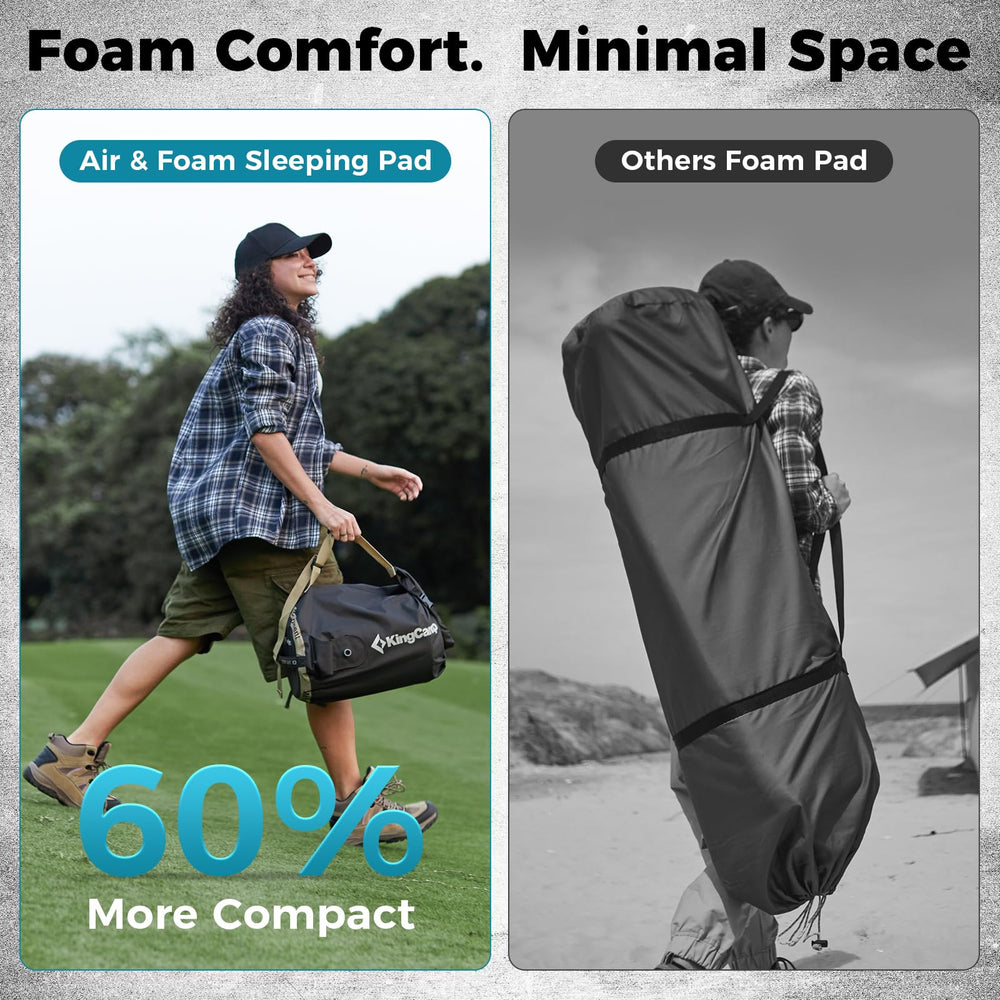 KingCamp air sleeping pad I-beam chambers offer stable support on uneven ground