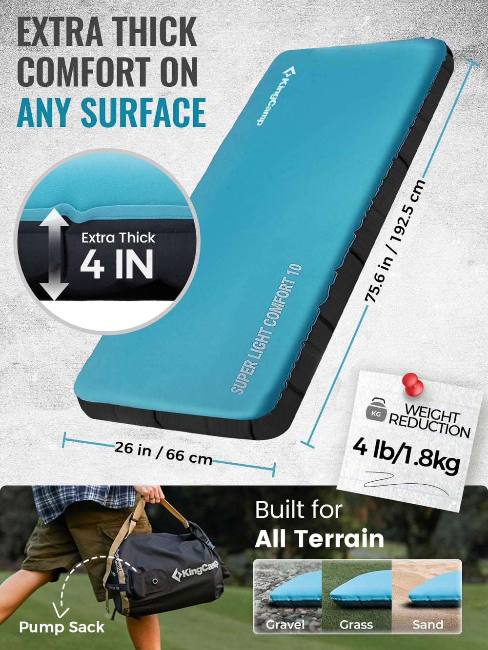 KingCamp silent fabric detail reducing sleep disturbances outdoors