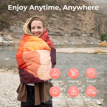 KingCamp ultralight blanket DWR fabric close-up highlighting wind resistance.