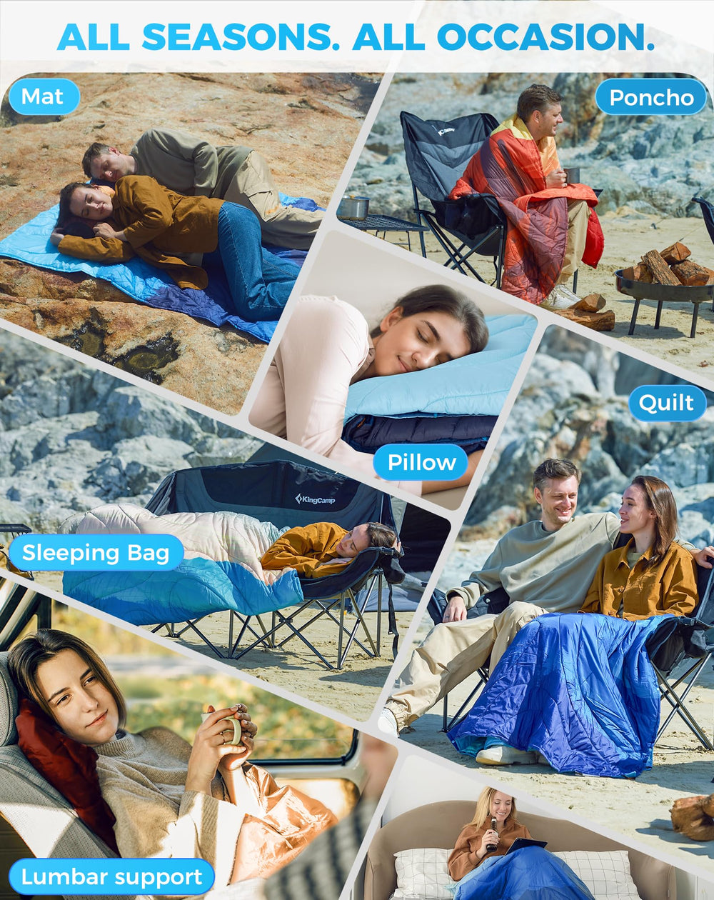 KingCamp blanket is machine washable for easy post-trip cleaning
