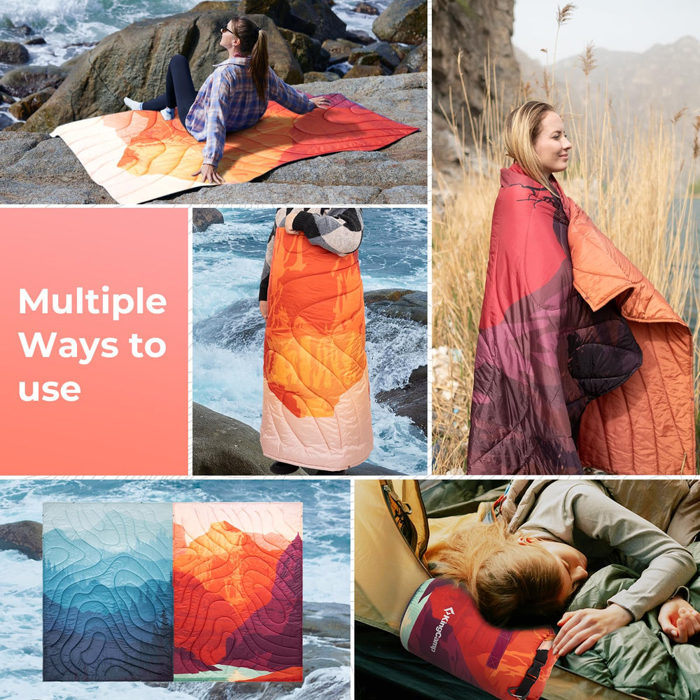 KingCamp ultralight blanket packable design stows in a compact stuff sack.