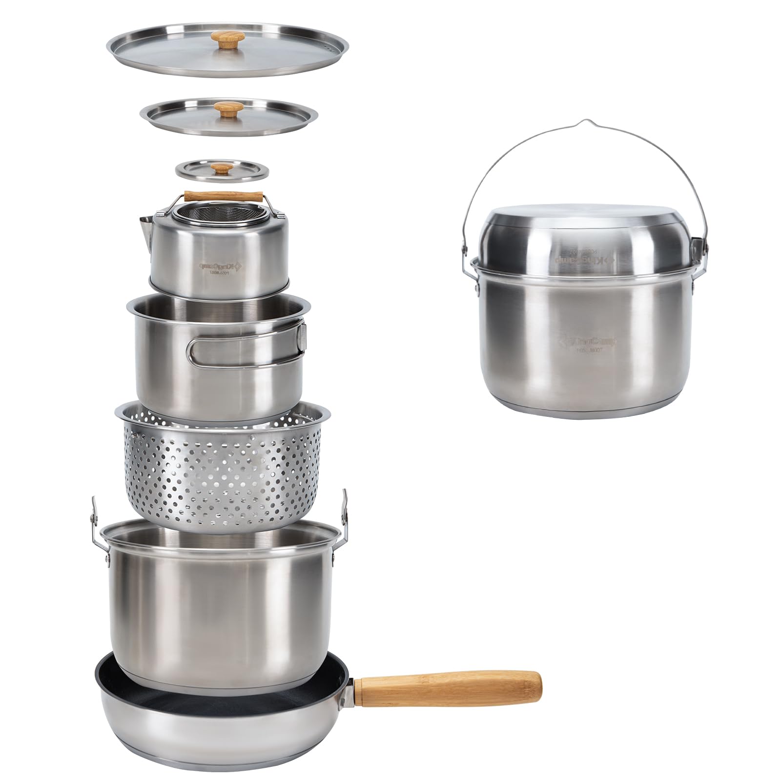 KingCamp kettle 0.9L compact camping kettle for quick hot drinks on trails
