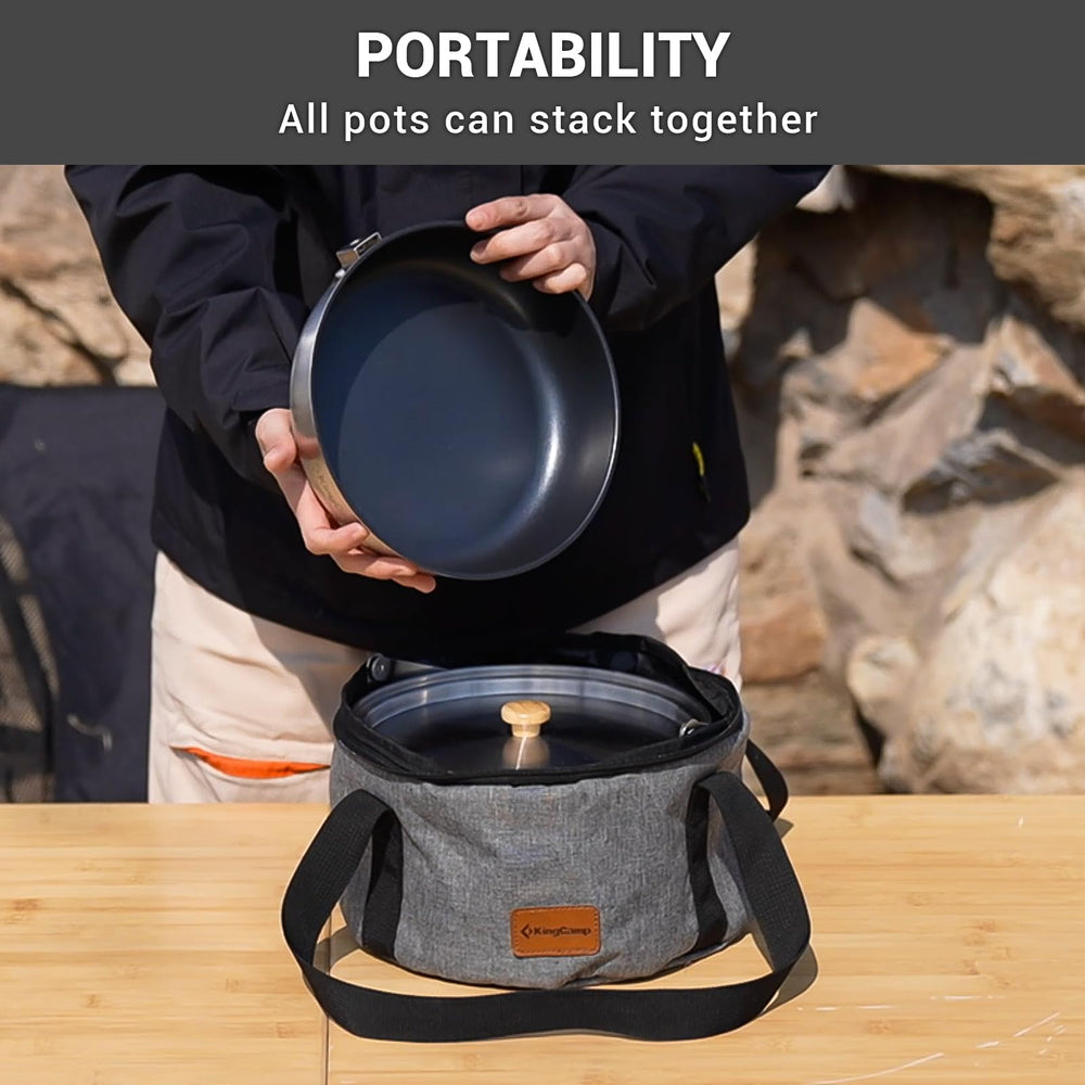 KingCamp middle pot ideal for soups and pasta when camping with friends