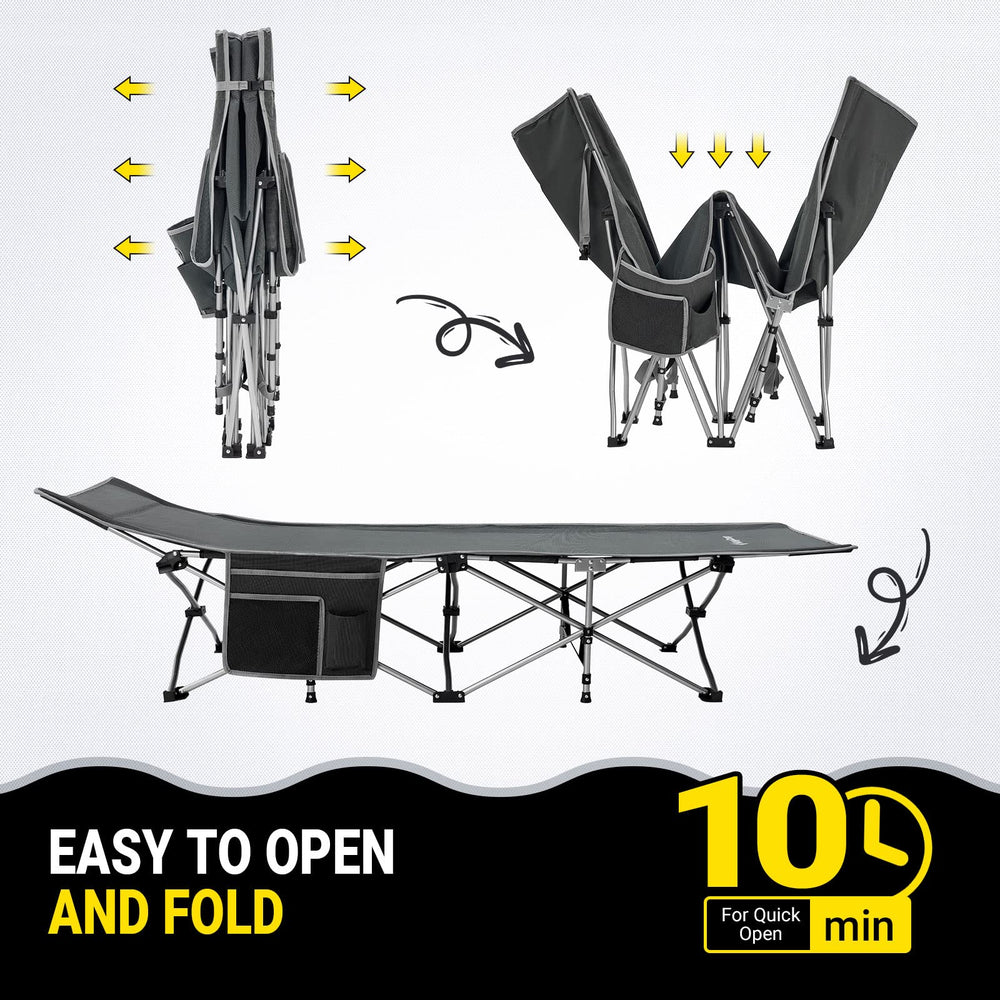 KingCamp cot anti-slip feet provide stable ground contact