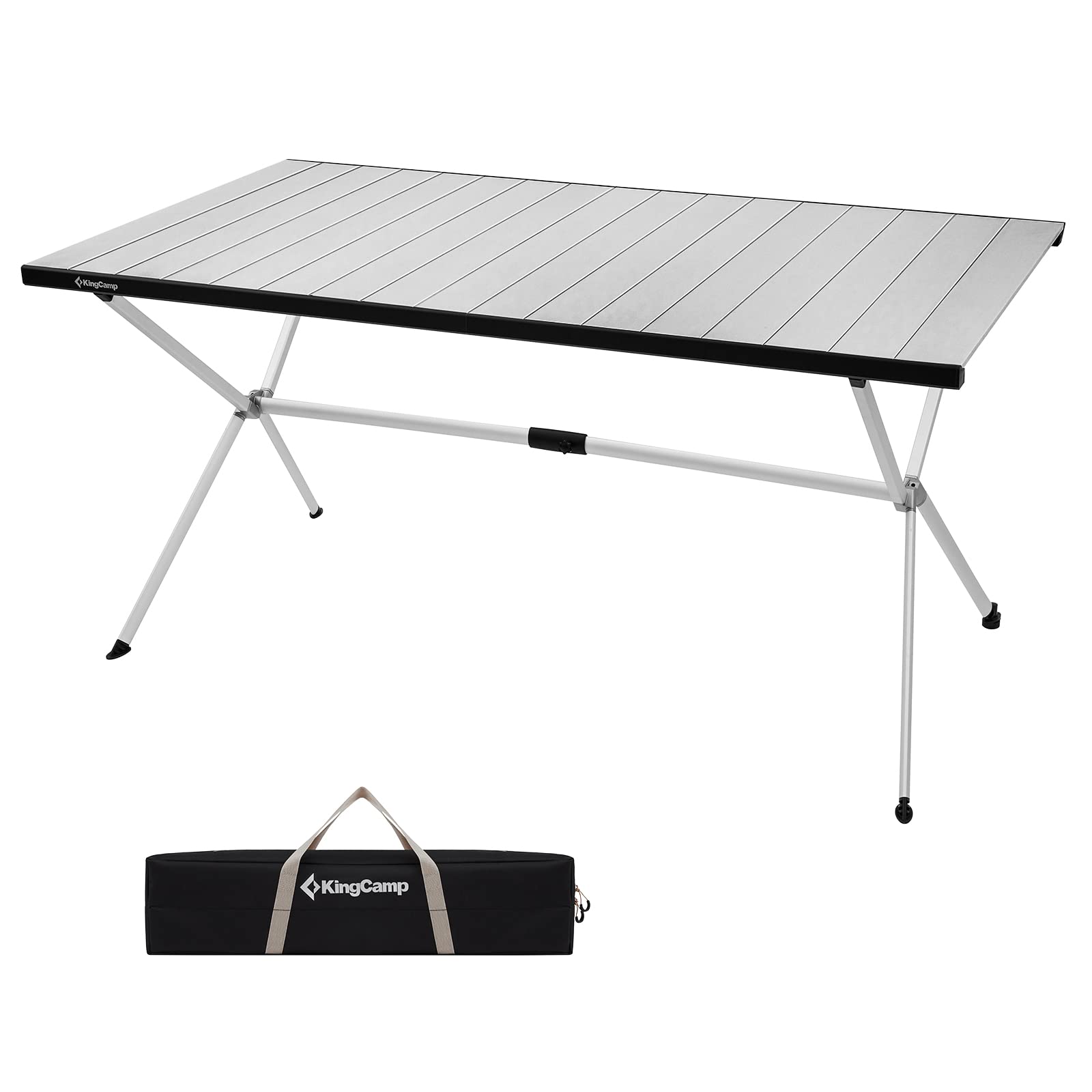 KingCamp camping table unfolded top view shows a spacious surface for meals and outdoor activities.