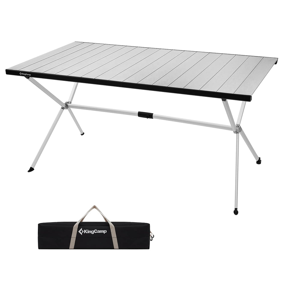 KingCamp camping table unfolded top view shows a spacious surface for meals and outdoor activities.