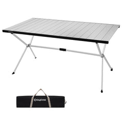KingCamp camping table unfolded top view shows a spacious surface for meals and outdoor activities.