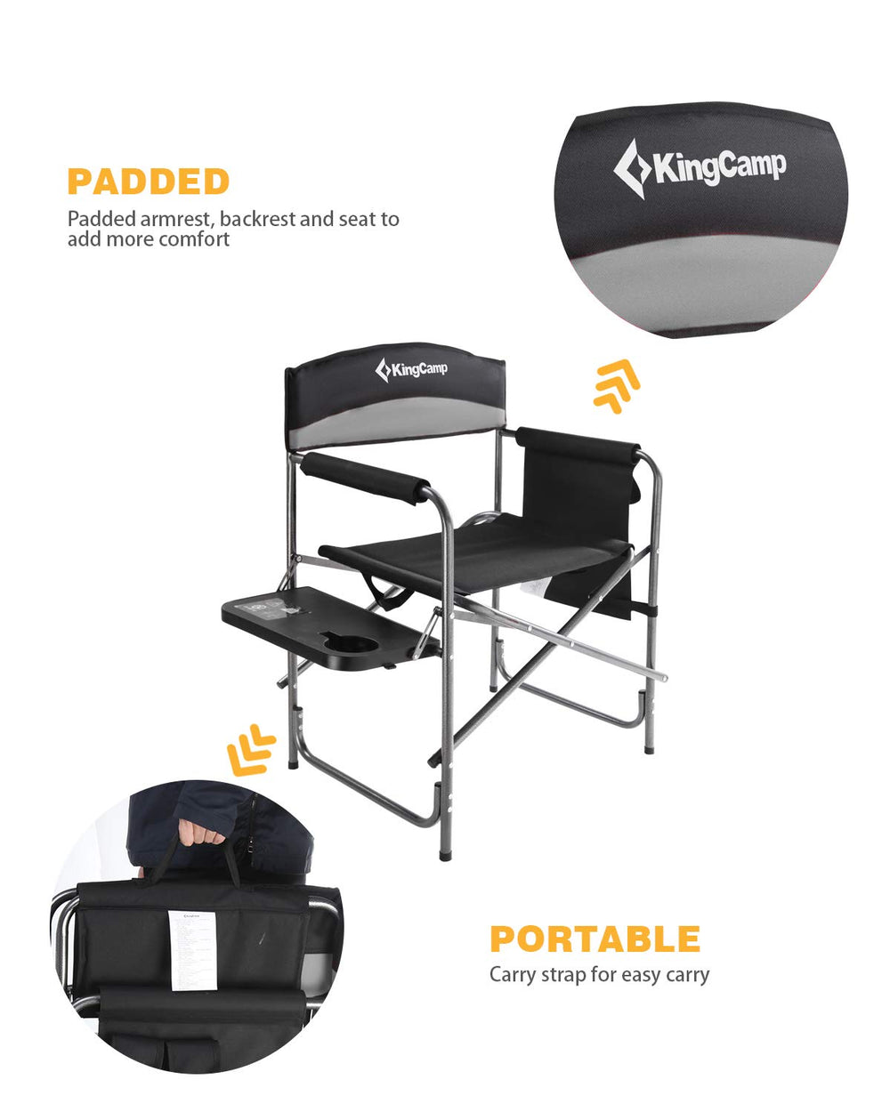 KingCamp supports up to 396 pounds for sturdy outdoor seating