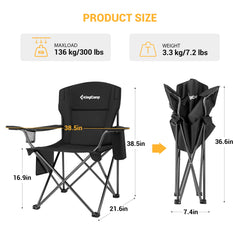 KingCamp chair featuring side storage pocket for small essentials.