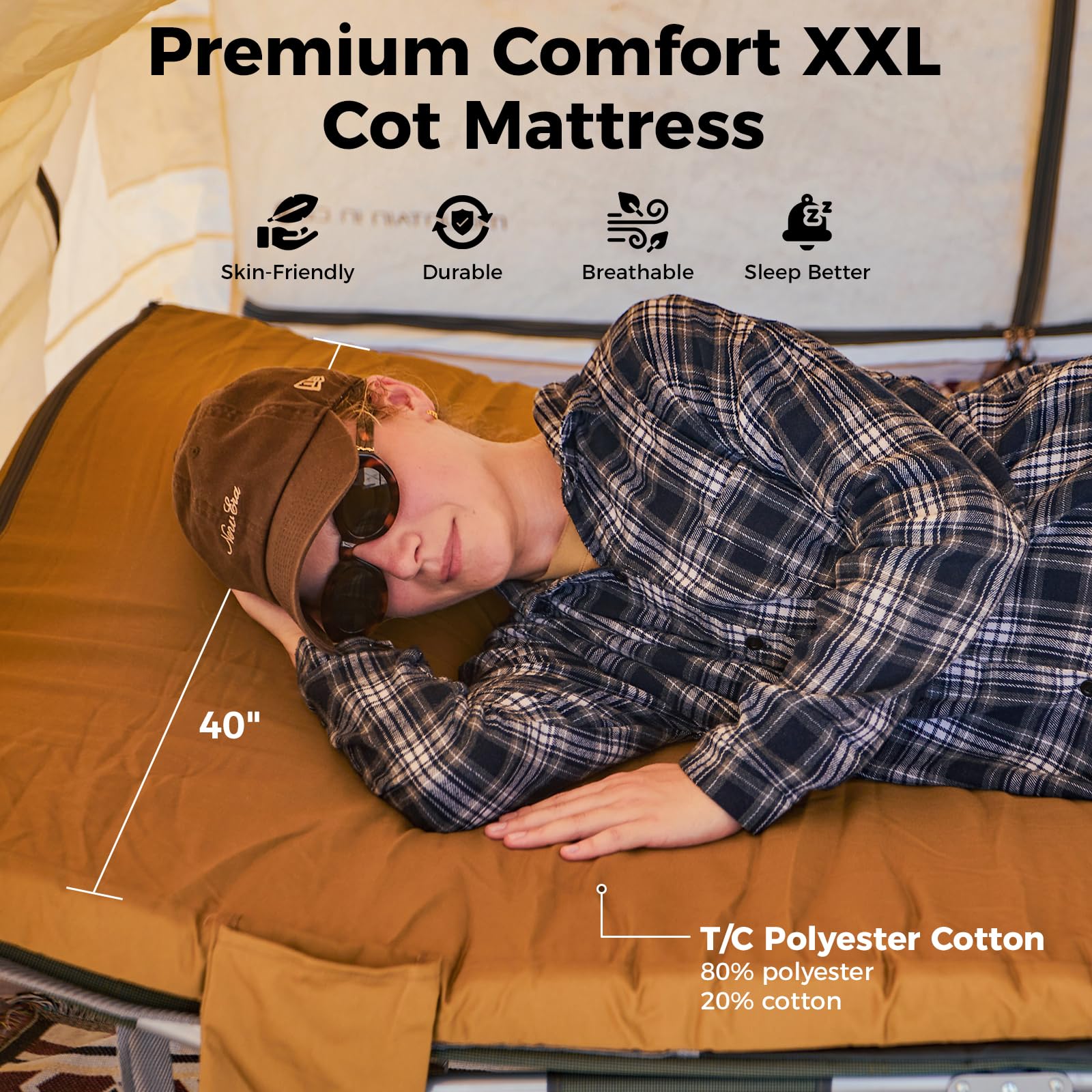 KingCamp Comfort with roll helper enabling easy roll-up for compact storage