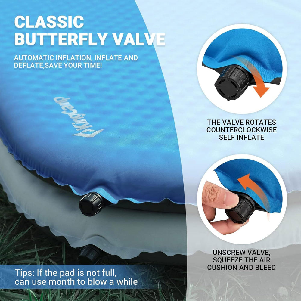 KingCamp contoured design keeps two sleepers comfortable.