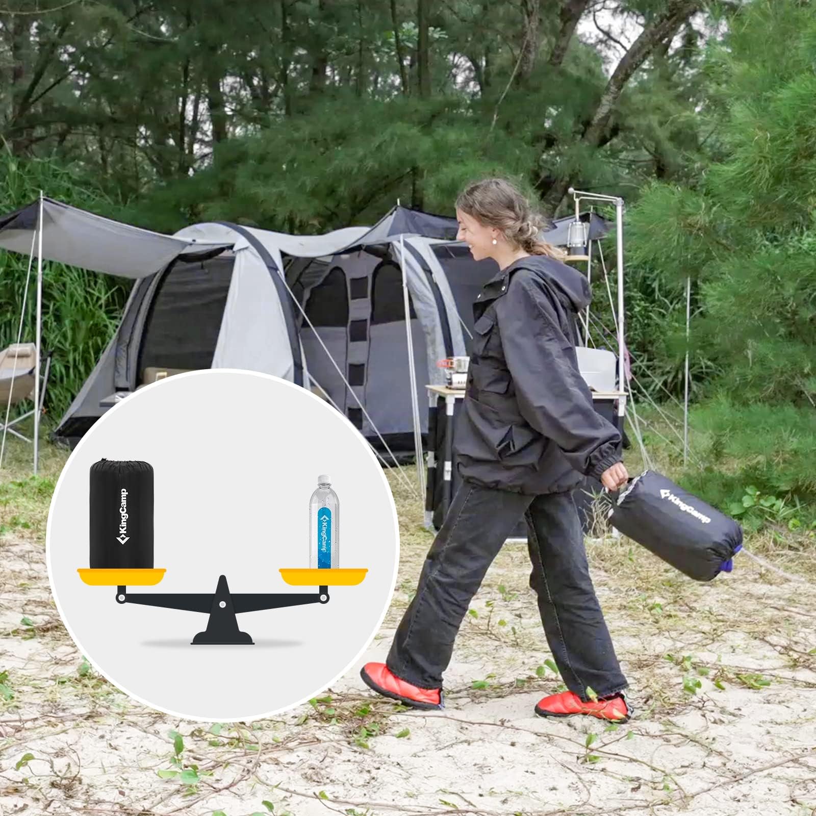 KingCamp cot-mattress-packable-carry-bag conveys easy storage and portability on trips.