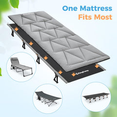 KingCamp cot-mattress-soft-breathable highlights soft, breathable fabric for comfy nights.