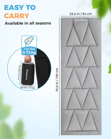 KingCamp cot-mattress-weight-1-6-lb illustrates lightweight design ideal for travel.