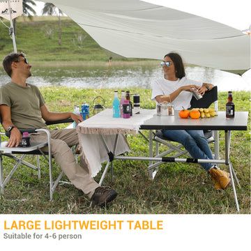 KingCamp detachable storage Oxford bag keeps the table and legs organized for travel.