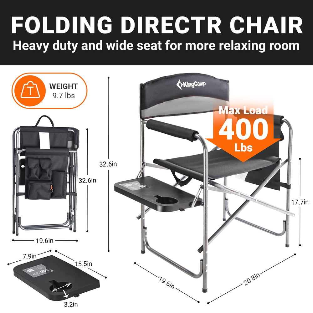KingCamp Directors chair armrest padding adds comfortable support during seating.