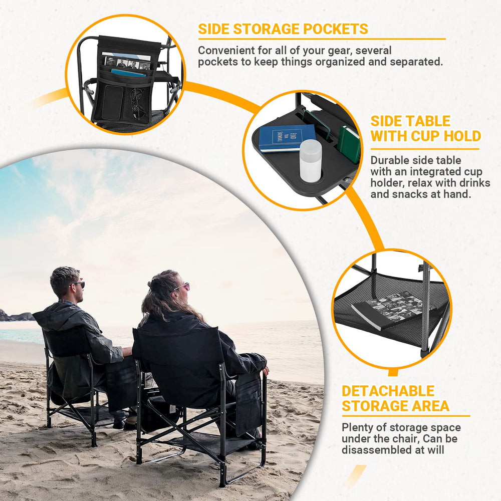 KingCamp Directors Chair folded compactly for easy transport after a day outdoors