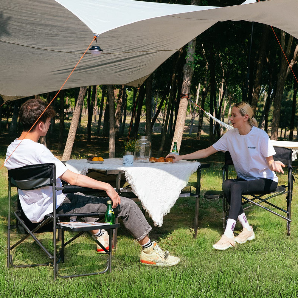 KingCamp Directors chair portable design suits camping, tailgating, and picnics.