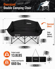 KingCamp double camping chair cup holders provide dual drinks outdoors