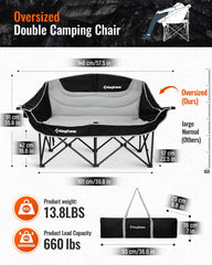 KingCamp chair shown folded compact for easy storage and transport.
