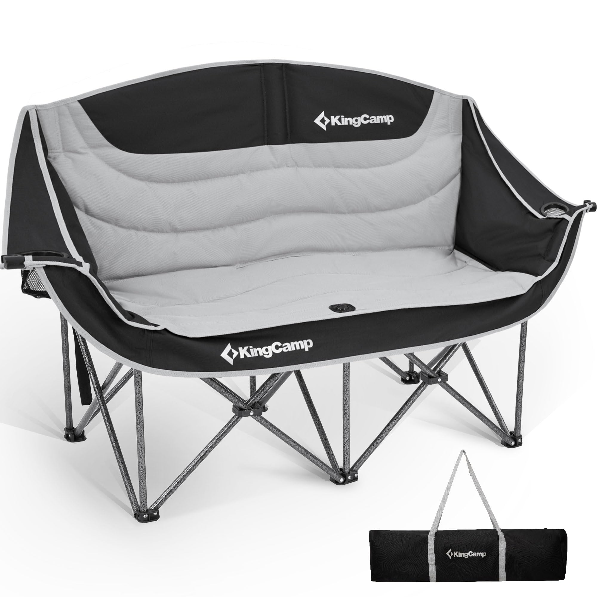 KingCamp double camping chair with oversized seat offering spacious comfort for two outdoors.