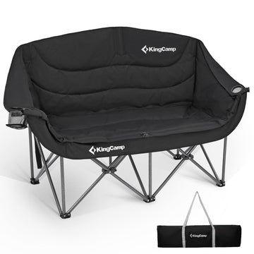 KingCamp double camping chair side view highlighting oversized comfort for two adults
