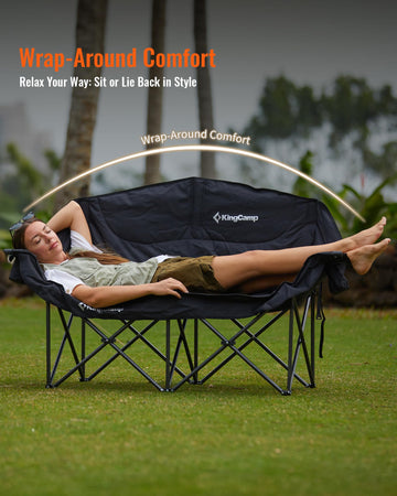 KingCamp double chair in outdoor use suitable for picnics and events