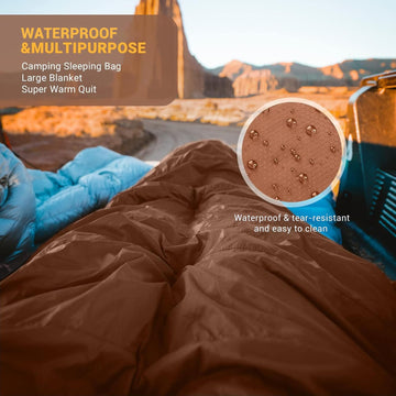 KingCamp double sleeping bag lightweight design weighs about 8.81 pounds for easy transport
