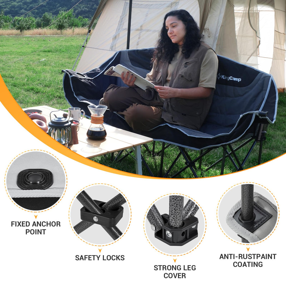 KingCamp dual wine glass holders: convenient for sunset campside drinks.