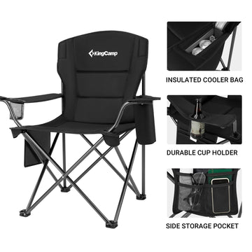 KingCamp chair with durable steel frame for lasting outdoor use.