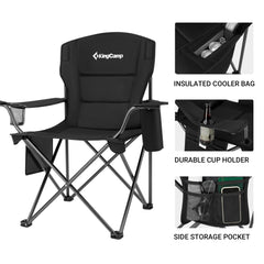 KingCamp chair with durable steel frame for lasting outdoor use.