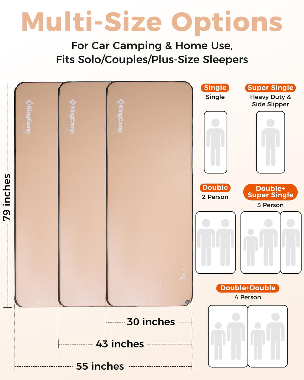 Closeup of KingCamp FLEXIREST 5.0 drop-stitch fibers showing durable support