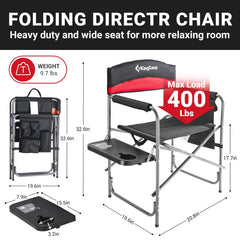 Foldable KingCamp chair offers easy transport for trips and events.