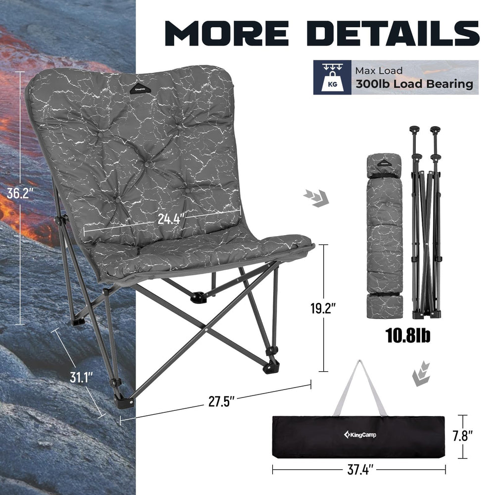 KingCamp folding reading chair suitable for dorm rooms.