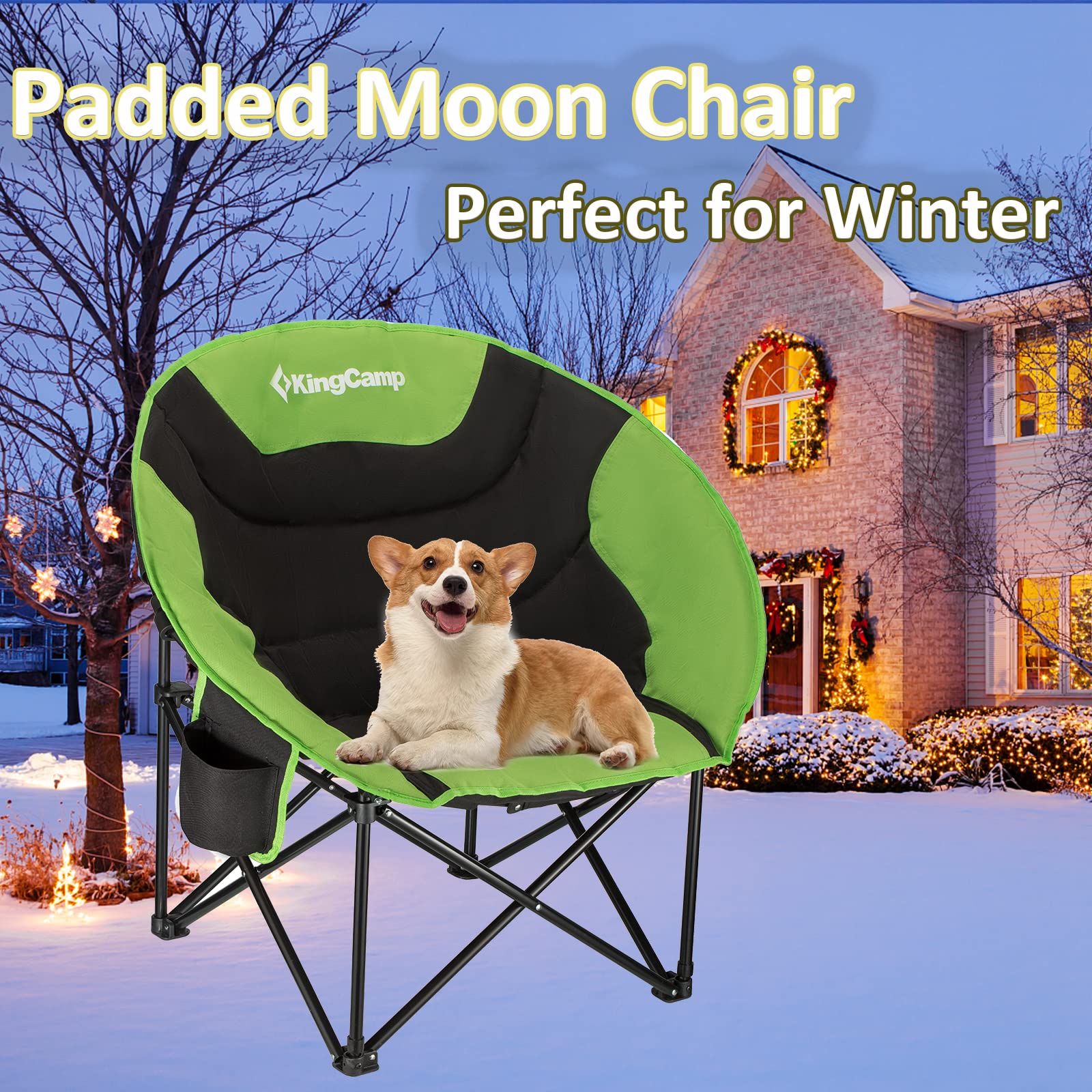 KingCamp foldable saucer moon lounge chair suitable for indoor and outdoor use