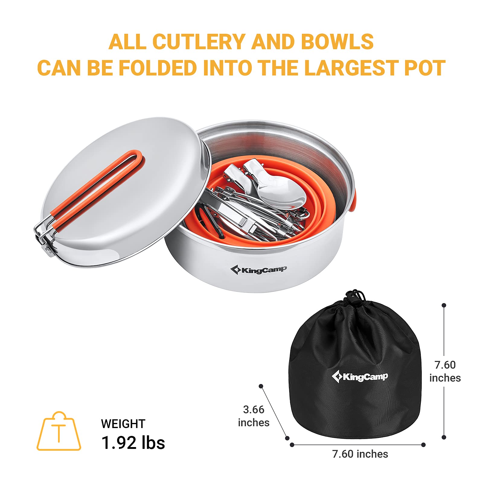 KingCamp folding bowls save space and are easy to rinse outdoors.