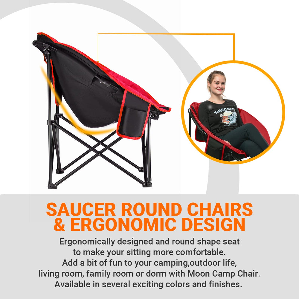 KingCamp chair features anti-skid feet for stable seating on varied surfaces.
