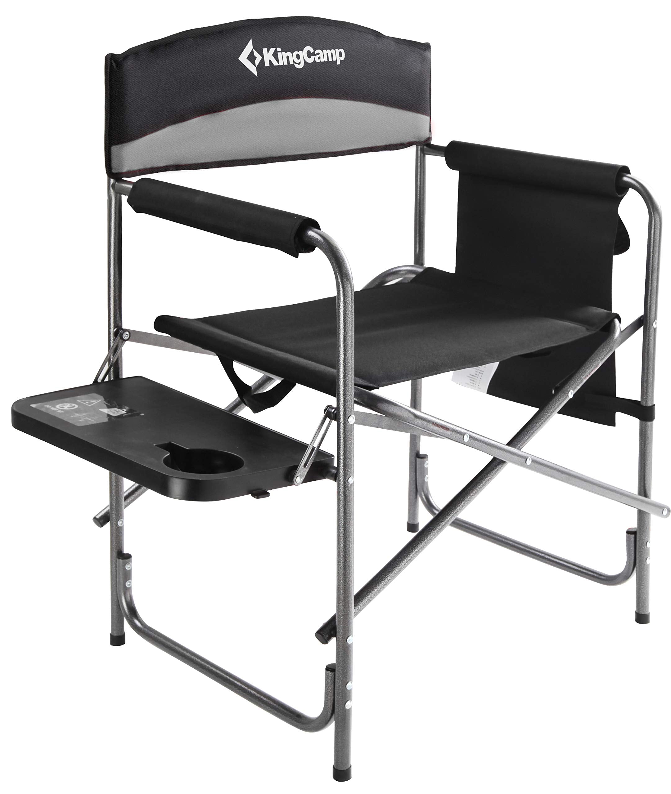 KingCamp folding chair with side table and drink holder for outdoor lounging