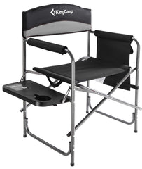 KingCamp folding chair with side table and drink holder for outdoor lounging