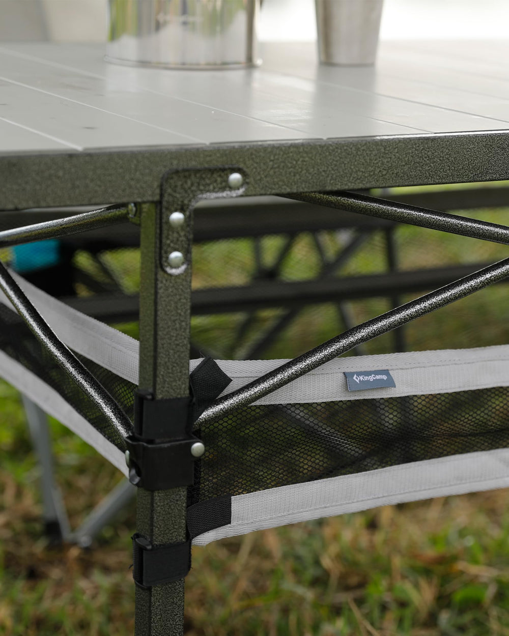 KingCamp folding table lightweight design at 18.3 pounds with carry bag.