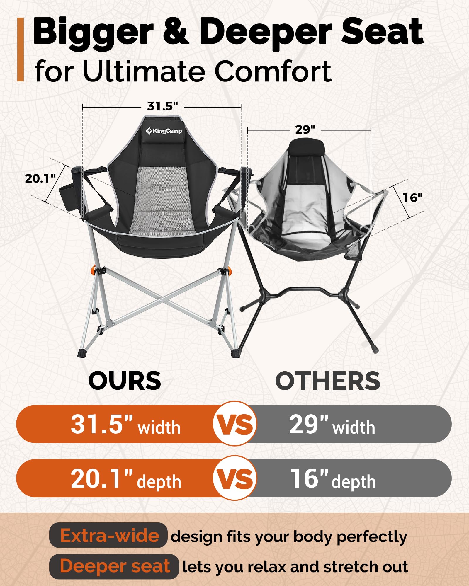 KingCamp hammock camping chair folded-compact demonstrates effortless portability for trips.