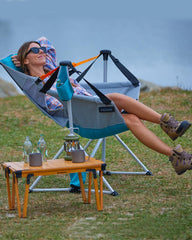 KingCamp hammock camping chair side view highlights spacious seating for comfort.