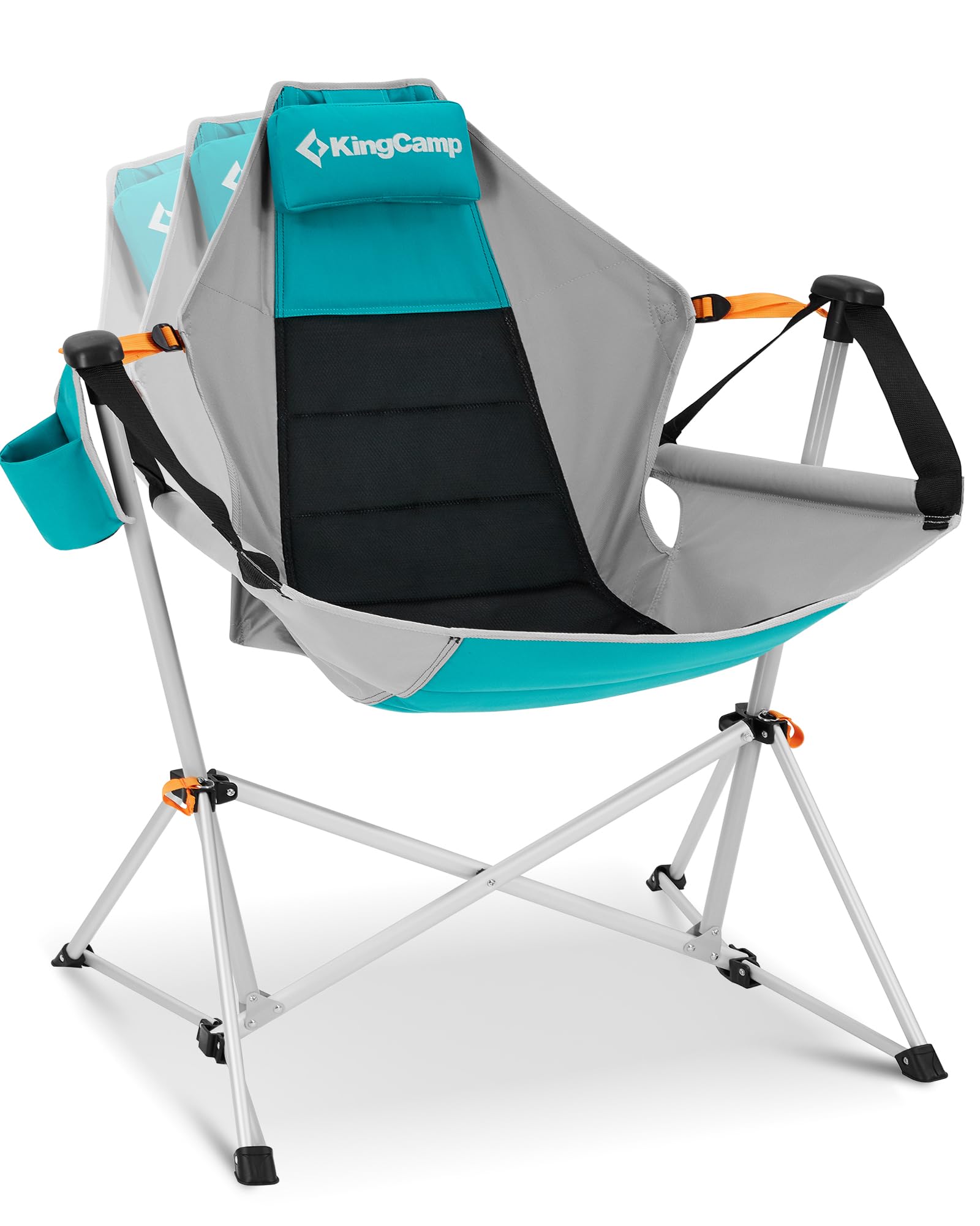 KingCamp hammock chair reclined for relaxed outdoor lounging.