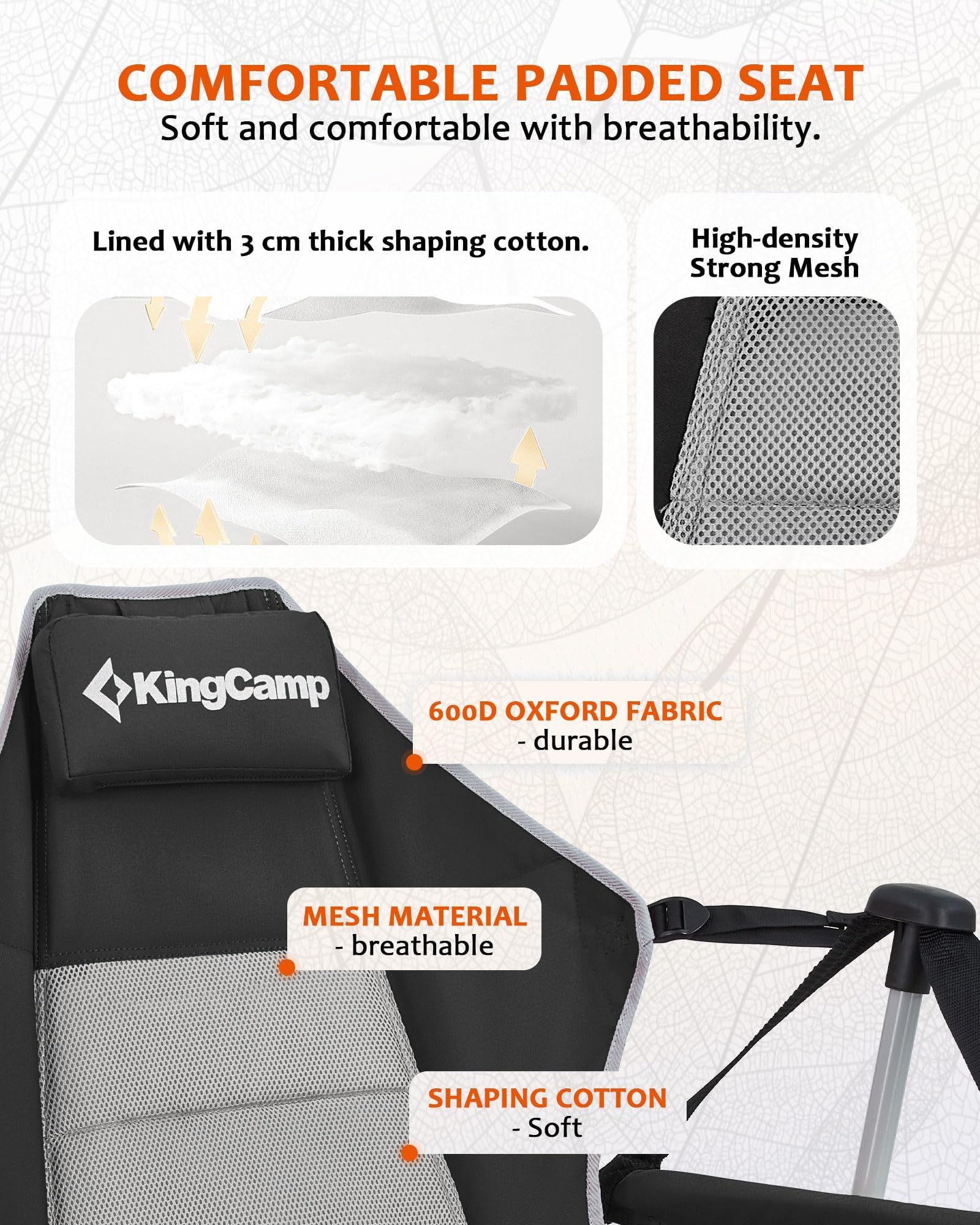 KingCamp Hammock Chair anti-slip feet on varied surfaces